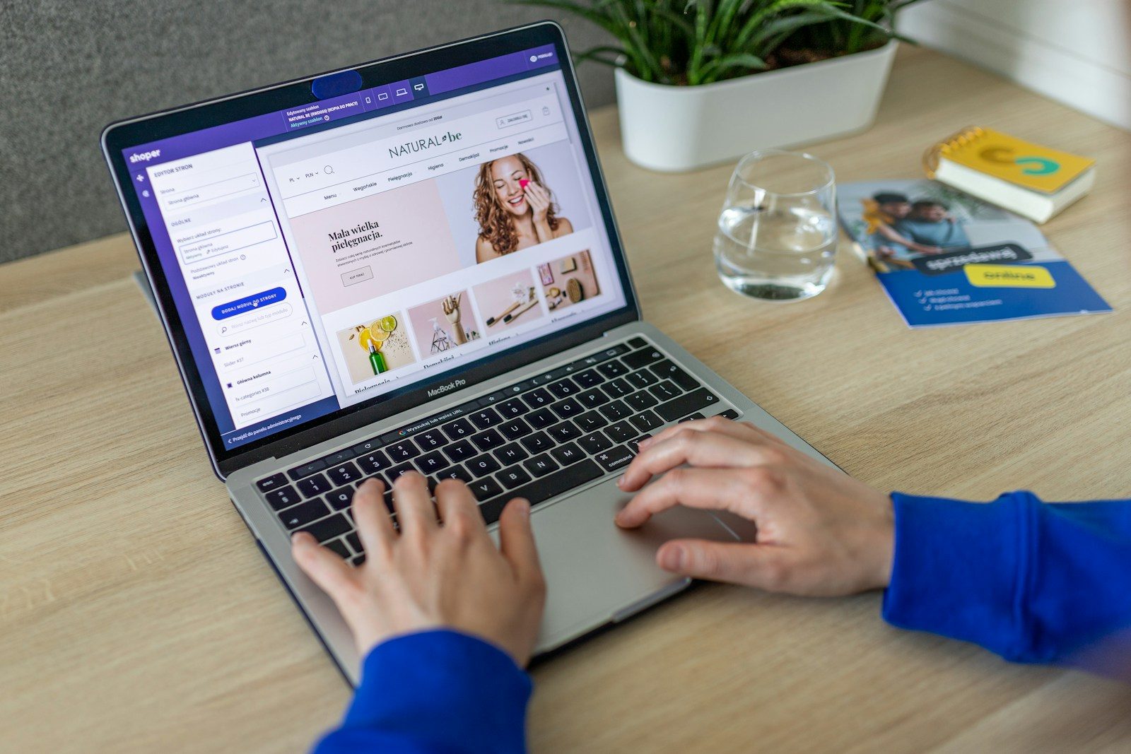 Ecommerce storefront being configured on a laptop