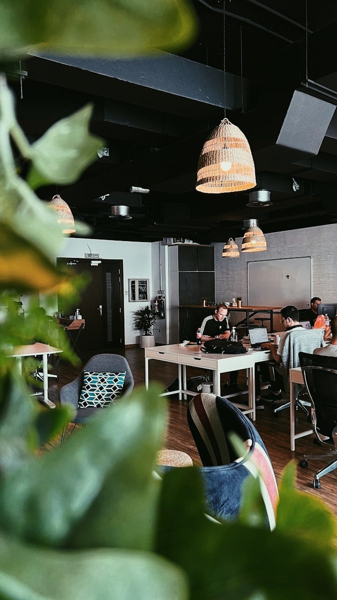 Collaborative team working in a modern office